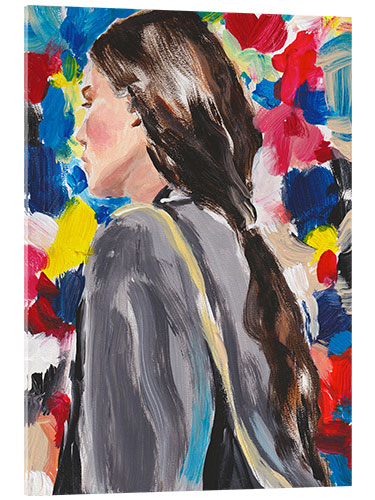 Acrylic print Woman with colors