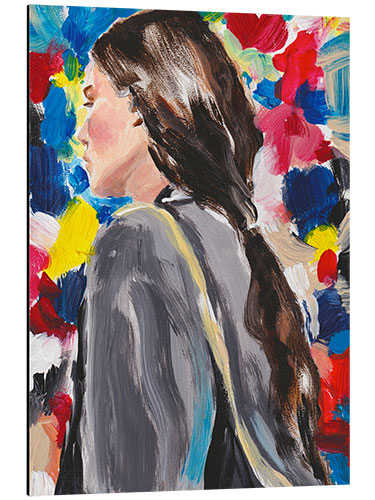 Aluminiumsbilde Woman with colors
