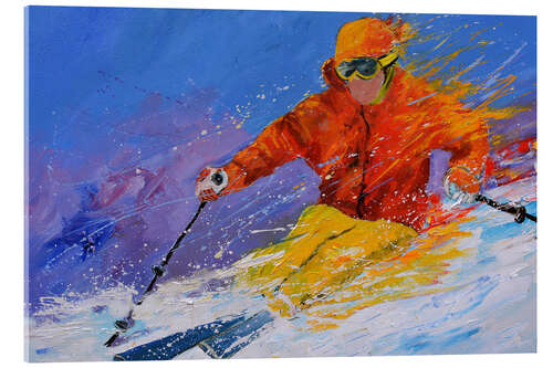 Akryylilasitaulu Skiing
