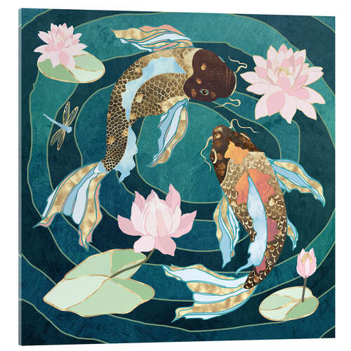 Acrylglas print Metallic Koi III