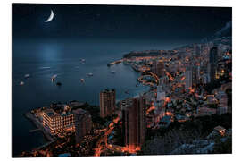 Aluminium print Monaco at night