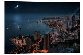 Foam board print Monaco at night