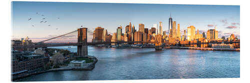 Acrylic print Brooklyn Bridge and Manhattan skyline at sunrise