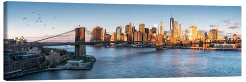 Canvastavla Brooklyn Bridge and Manhattan skyline at sunrise