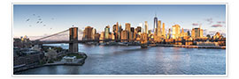 Poster  Brooklyn Bridge and Manhattan skyline at sunrise - Jan Christopher Becke