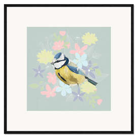 Framed art print Botanical blue tit