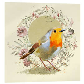 Acrylglas print European Robin