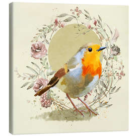 Canvas print European Robin