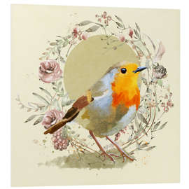 Foam board print European Robin