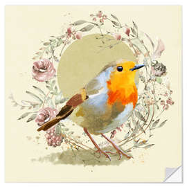 Wall sticker European Robin