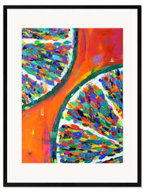 Framed art print Limes on Orange