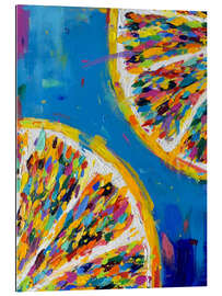 Tableau en plexi-alu Lemons on Blue