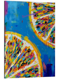 Magnettafel Zitronen auf Blau