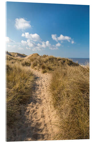 Acrylic print Red cliff dune path near Kampen on Sylt