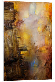 Magnettafel Crossing -  abstrakte Komposition in gelb, gold und ocker