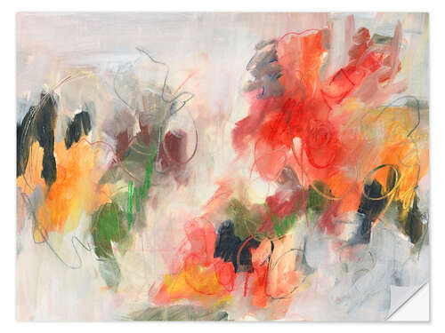 Selvklæbende plakat Abstract floral splendor II