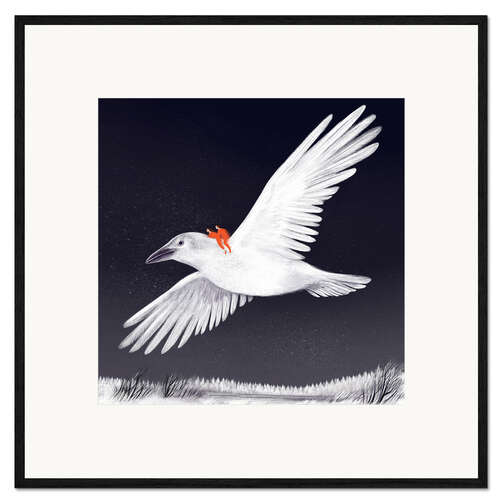 Impressão artística com moldura Winter bird