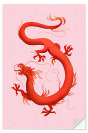 Selvklebende plakat Chinese dragon