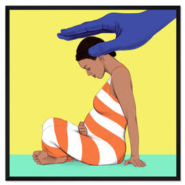 Gerahmter Kunstdruck Schwangere  Frau