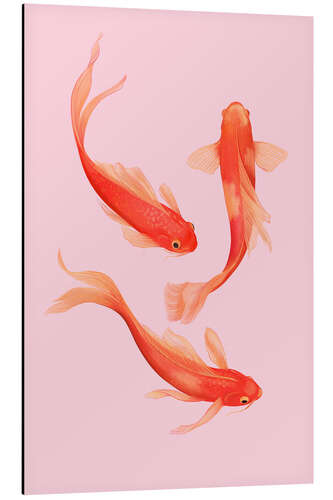 Aluminium print Three goldfish