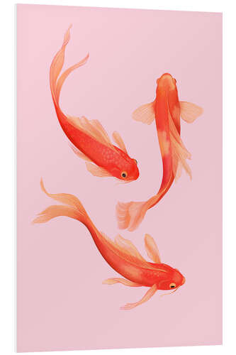 Foam board print Three goldfish