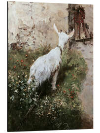 Magnettafel Ziege mit Holzpferdchen