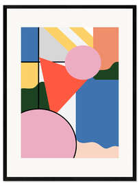 Framed art print Mondrian Bauhaus Shapes