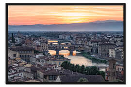 Gerahmter Kunstdruck Florenz Sonnenuntergang