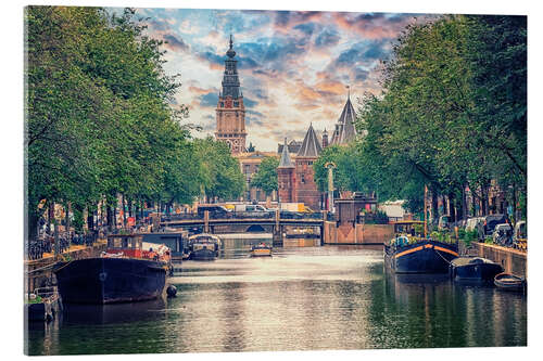 Acrylic print Amsterdam City Sunset