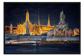 Gerahmter Kunstdruck Großer Palast bei Nacht