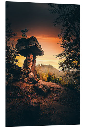 Acrylglasbild Teufelstisch im Sonnenaufgang, Rheinland Pfalz