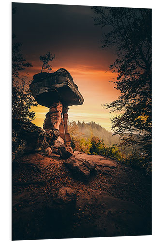 Tableau en PVC Devil's table in sunrise, Rhineland Palatinate