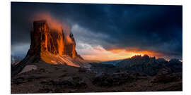 Foam board print Mordor - sunset at the Three Peaks