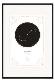 Gerahmter Kunstdruck Sternzeichen Scorpio/Skorpion