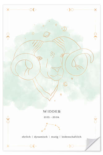 Wall sticker Zodiac sign Aries (German)