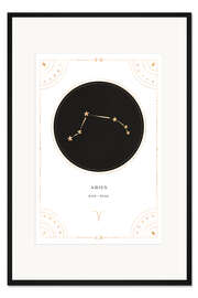 Gerahmter Kunstdruck Sternzeichen Aries/Stier