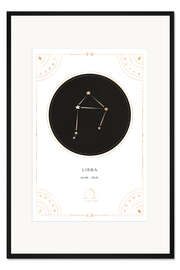Gerahmter Kunstdruck Sternzeichen Libra/Waage