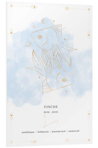 Tableau en PVC Zodiac sign Pisces (German)