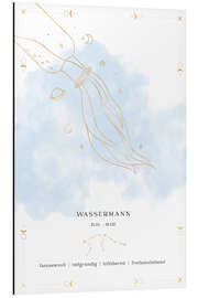 Aluminium print Zodiac sign Aquarius (German)