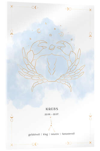 Tableau en verre acrylique Zodiac sign Cancer (German)