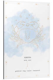 Tableau en aluminium Zodiac sign Cancer (German)
