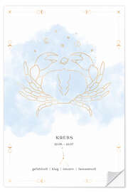 Sticker mural Zodiac sign Cancer (German)
