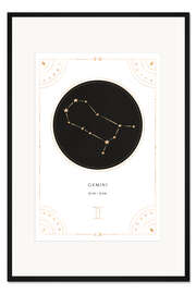 Gerahmter Kunstdruck Sternzeichen Zwillinge/Gemini