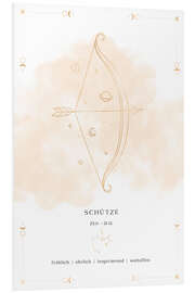 Foam board print Zodiac sign Sagittarius (German)