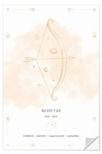 Sticker mural Zodiac sign Sagittarius (German)