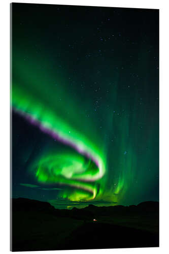 Cuadro de metacrilato A northern lights spiral over Iceland