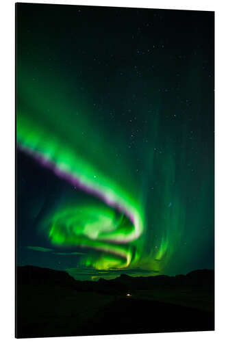 Aluminiumsbilde A northern lights spiral over Iceland