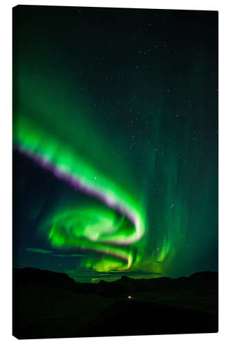 Canvas print A northern lights spiral over Iceland