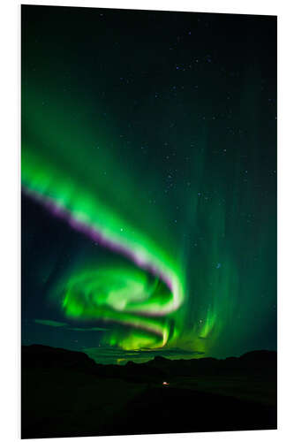 Cuadro de PVC A northern lights spiral over Iceland