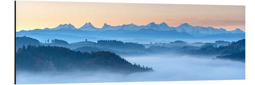 Quadro em alumínio Autumn panorama over the Emmental with the Bernese Alps